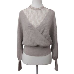 GRL - Layered Knit and Lace Top